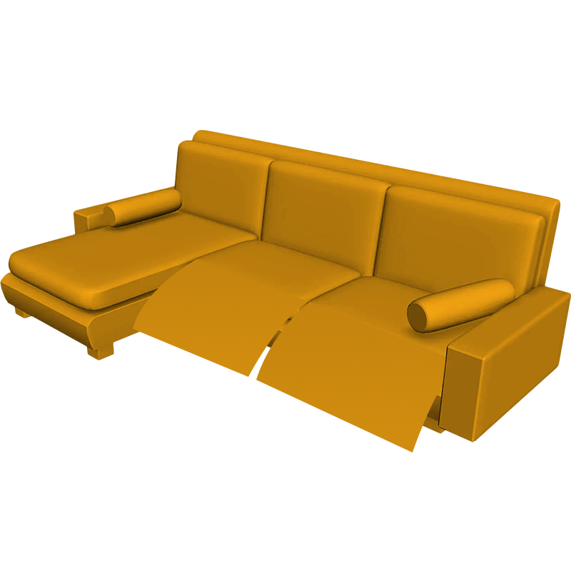 Three Seater Corner Sofa 2 seats reclining