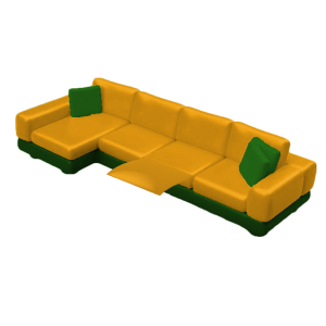 Four Seater L-Shaped Sofa 1 seat reclining