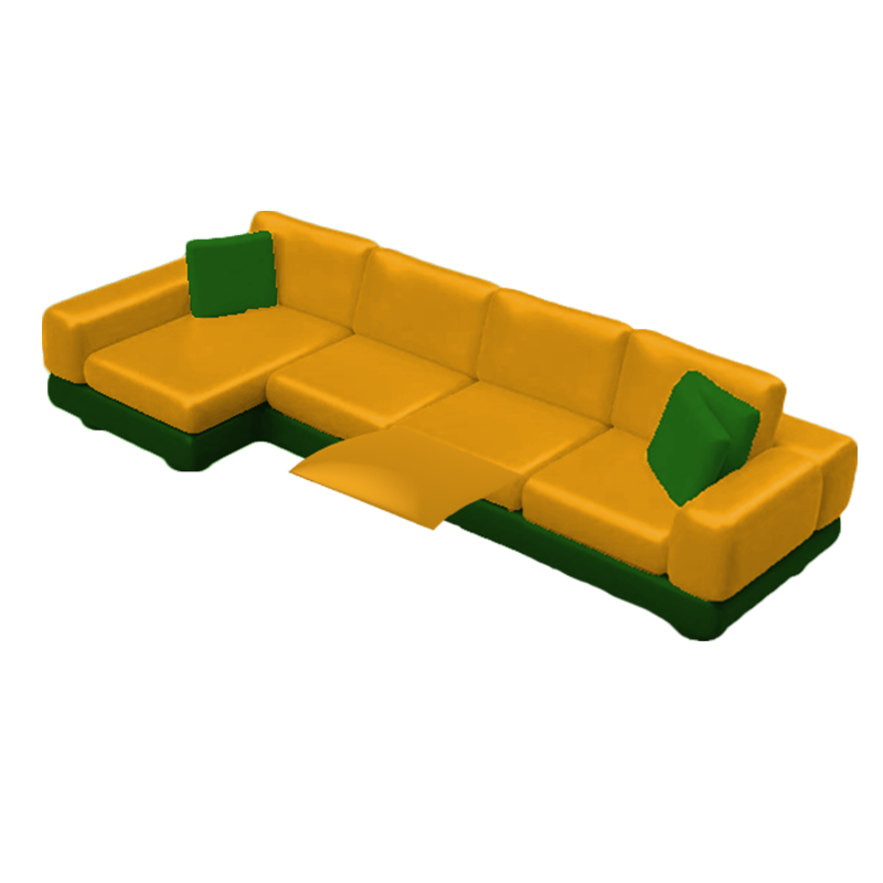 Four Seater L-Shaped Sofa 1 seat reclining